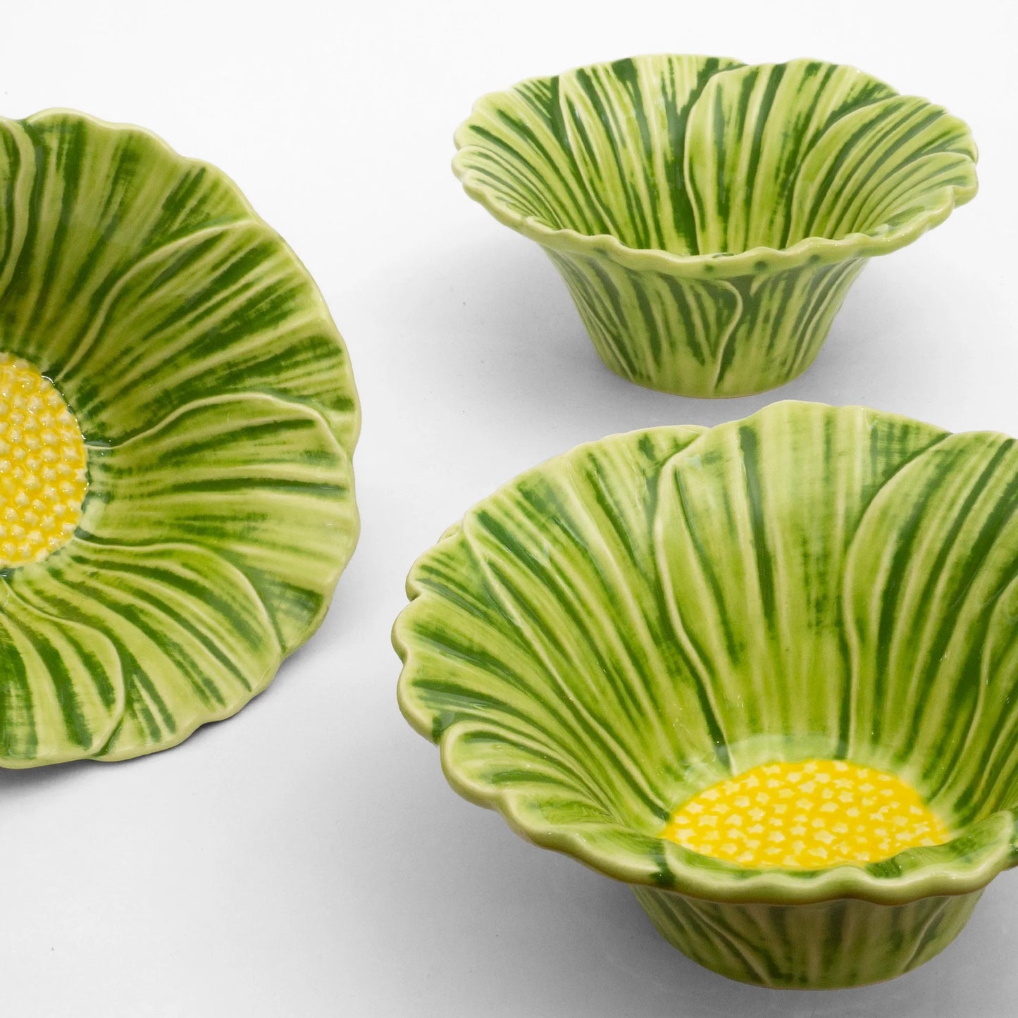 Juego de 4 Bowls de cerámica | Flor Verde