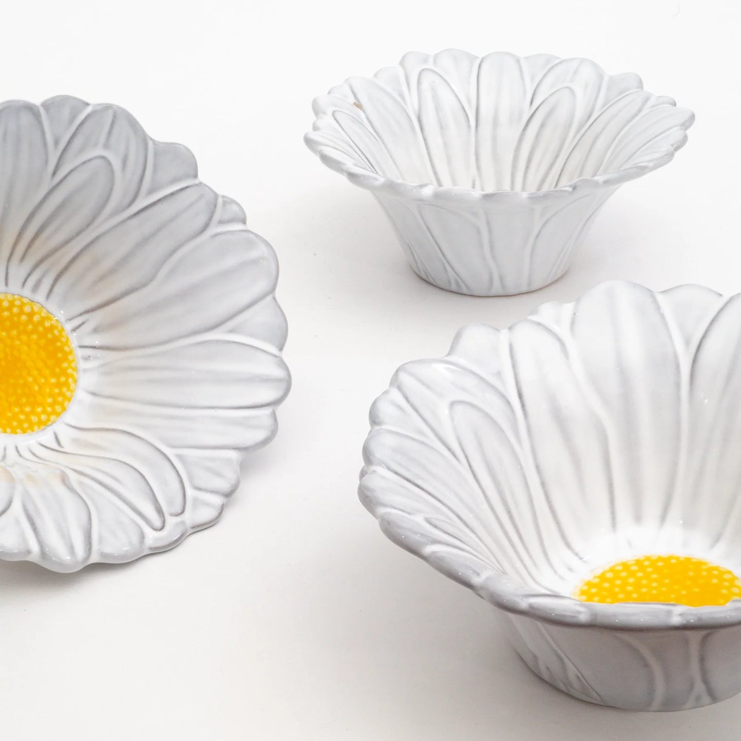 Juego de 4 Bowls de cerámica | Flor Blanca