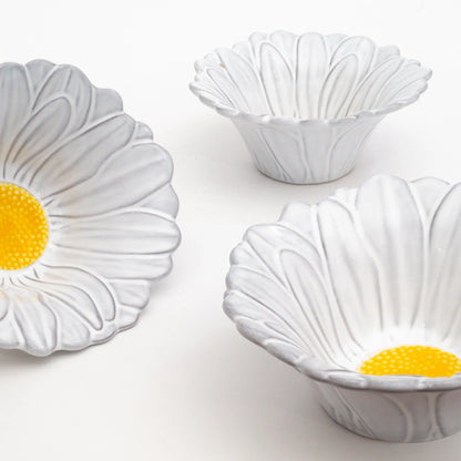 Juego de 4 Bowls de cerámica | Flor Blanca