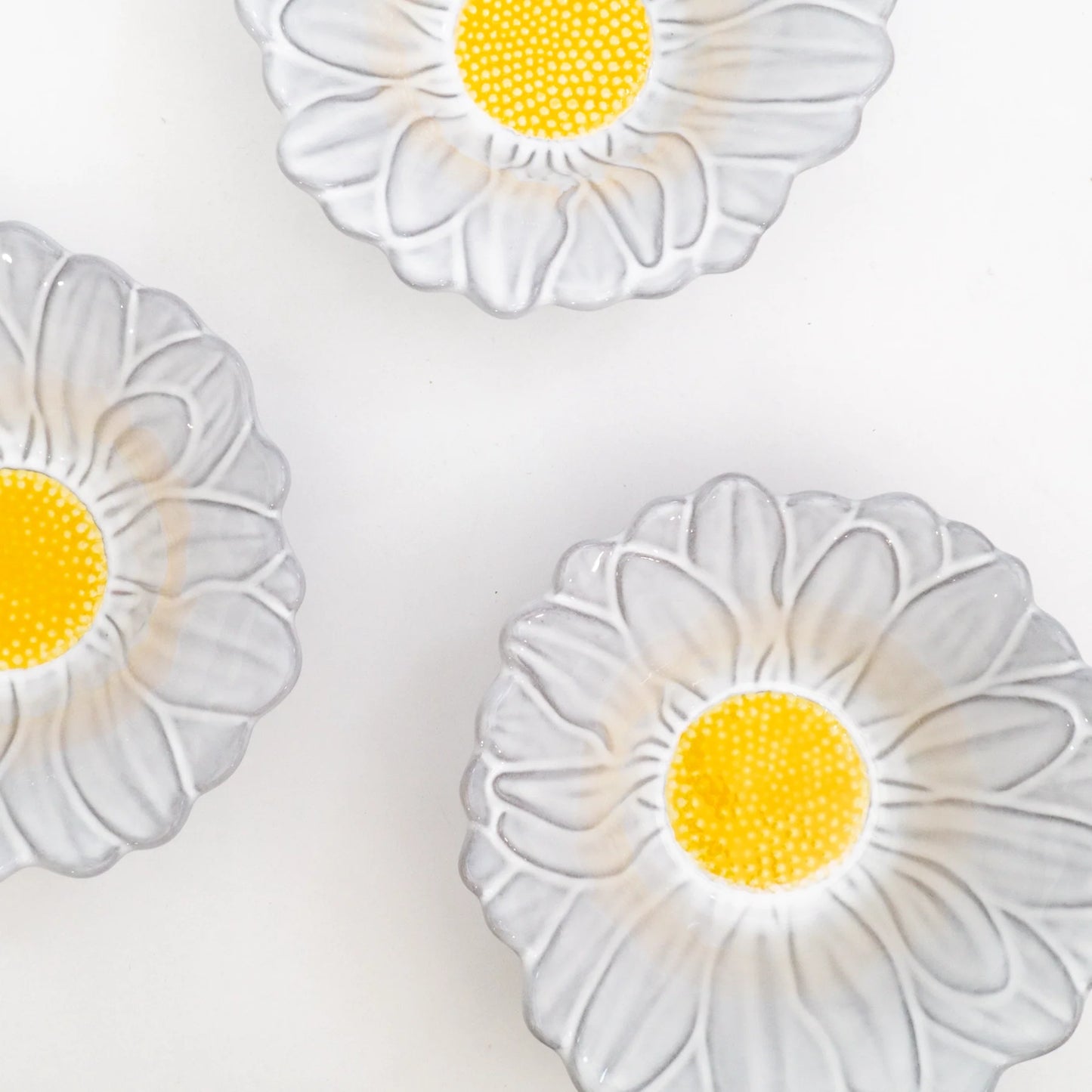 Juego de 4 Bowls de cerámica | Flor Blanca