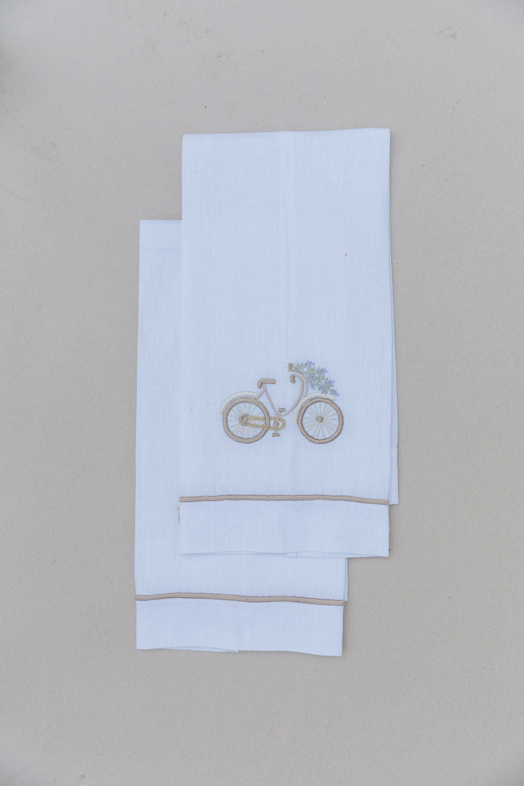 Par de toallas de lino bicicleta