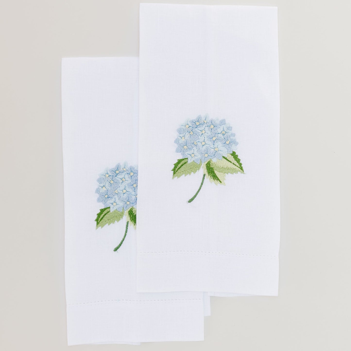 Par de toallas de lino hortensia azul