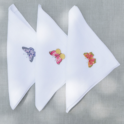 Juego de 4 servilletas mariposa