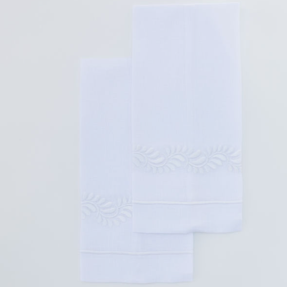 Par de toallas de lino talavera blanca