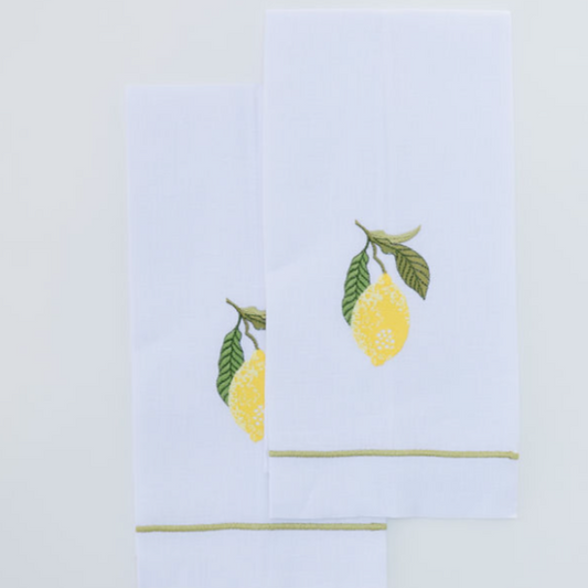 Par de toallas de lino limones