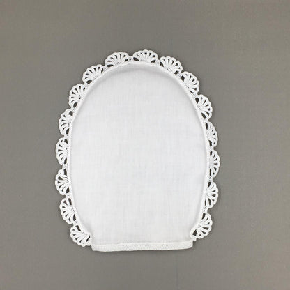 Guante de lino con orilla de crochet